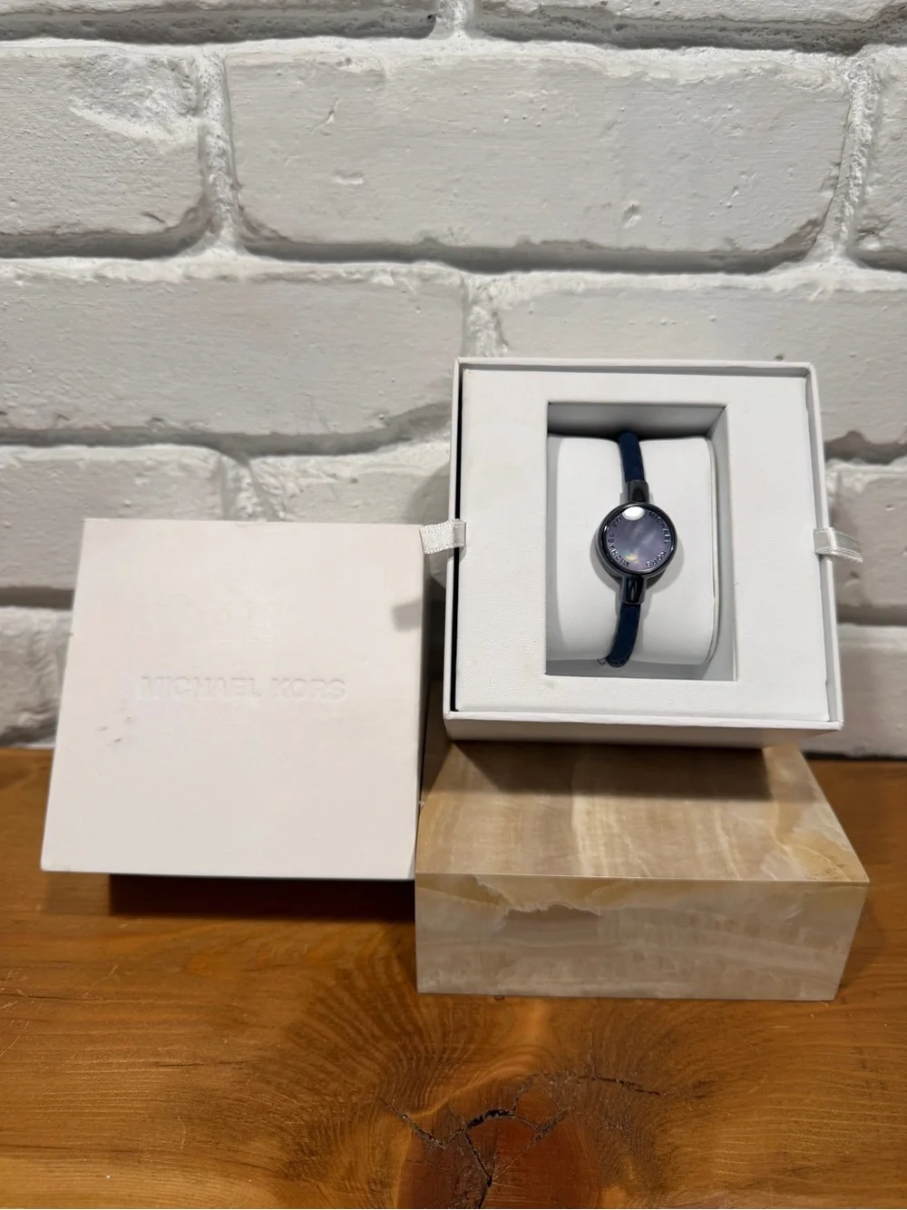 Michael Kors Access Slim Runway Blue Bangle Smart Bracelet Watch NIB